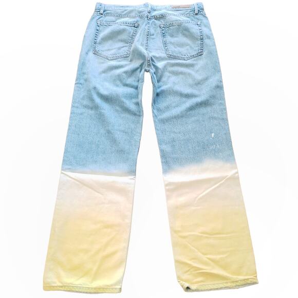 GRLFRND Emily straight leg high waist cropped jeans in Yellow Horizon Sz 30 NEW - Picture 2 of 12